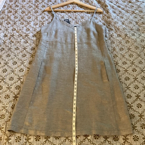 Eileen Fisher Twinkle Metallic  Linen Mini Slip Dress small petite Style #SOTY-2 - Picture 9 of 11